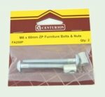 M6 x 60mm Zinc Plated Furniture Bolts and Nuts