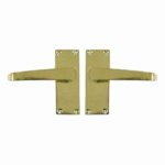 100mm Polished Brass Victorian Straight Lever Lock Handle