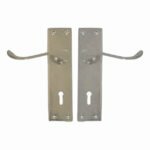 140mm Polished Brass Victorian Scroll Lever Lock Handle