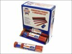Faithfull Carpenters Pencil Red 12 Pencils in Tube with Sharpener
