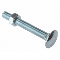 Carriage Bolts with Hex Nuts Zinc Plated M6